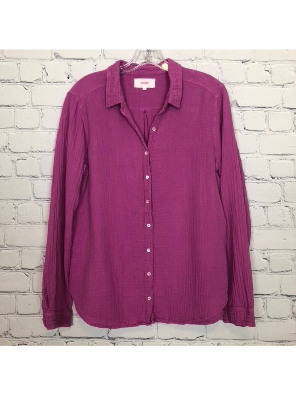 Xirena Purple Buttondown Shirt Size M 100% Cotton